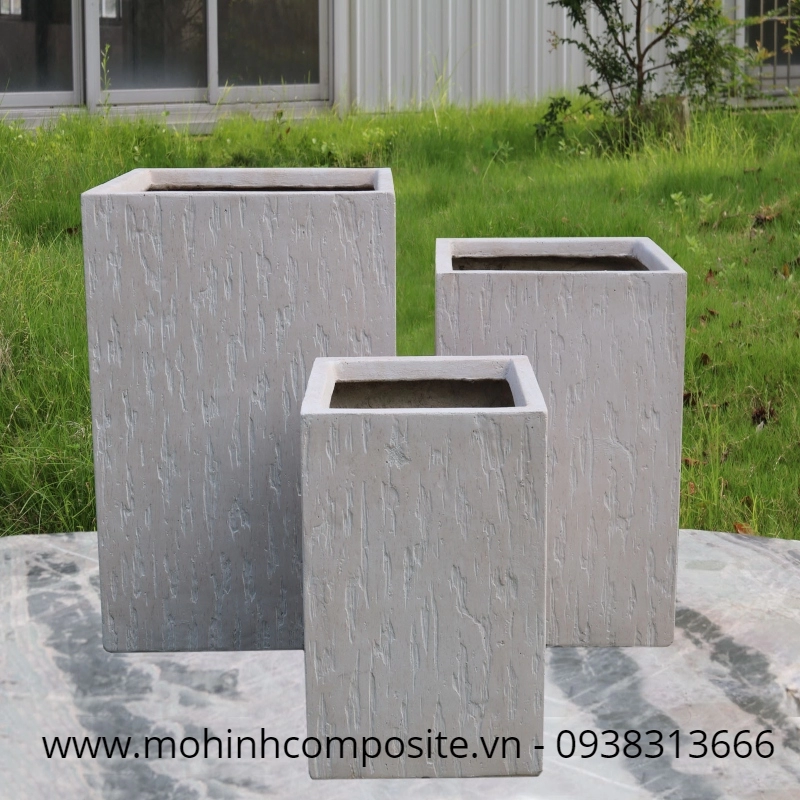 chau hoa mini composite dep23 1 495 - Chậu cây kiểu cách từ chất liệu composite [ D60xH87cm ]